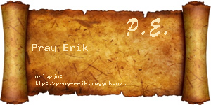 Pray Erik névjegykártya